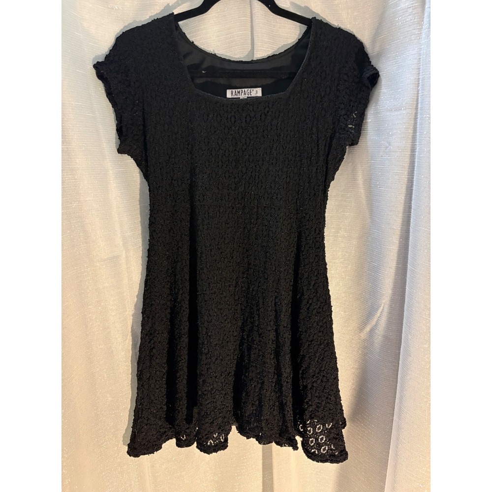 90s/Y2K Rampage Black Lace Mini Dress Whimsigoth Romantic Goth Practical Magic